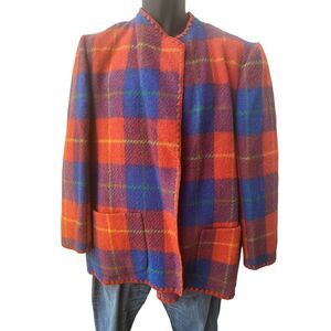 Vintage Diane‎ Dickinson Wool Blazer Women Sz 12 For Gentillesse Multicolor 80s